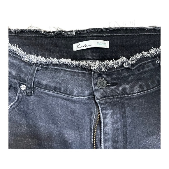 KanCan Skinny High Rise Frayed Waist Black‎ Jean Size 20 - Picture 5 of 9